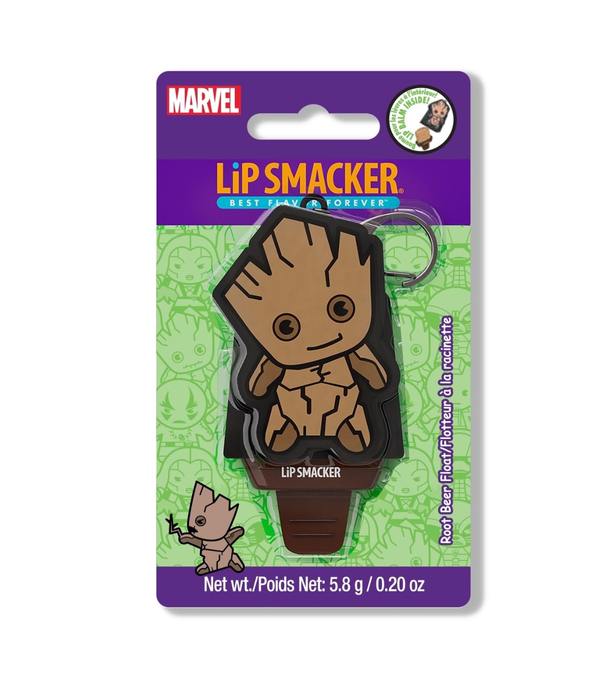 LipSmacker - *Marvel* - Protetor labial e chaveiro Groot