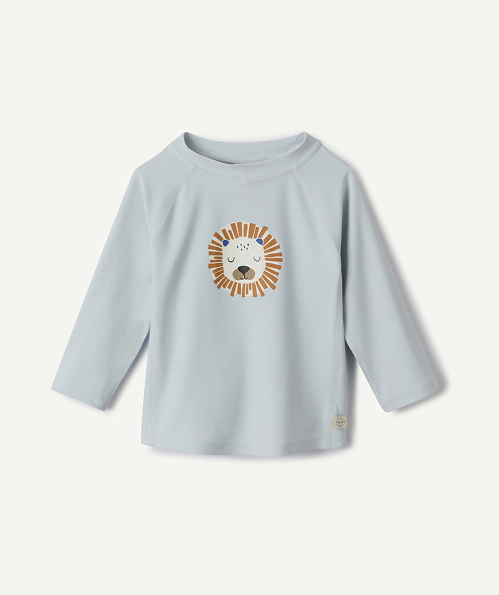 LASSIGT-SHIRT MANCHES LONGUES BÉBÉ GARÇON ANTI-UV BLEU AVEC MOTIF LION