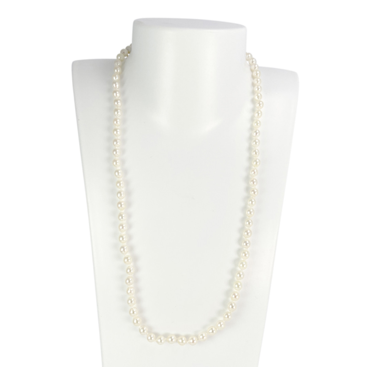 Collier choker d'occasion or 750 jaune perles de culture du Japon 43 cm