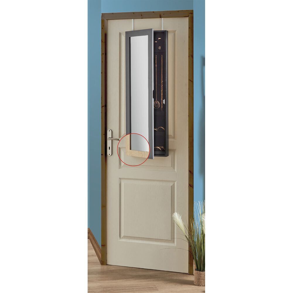 Miroir de porte avec rangement à bijoux