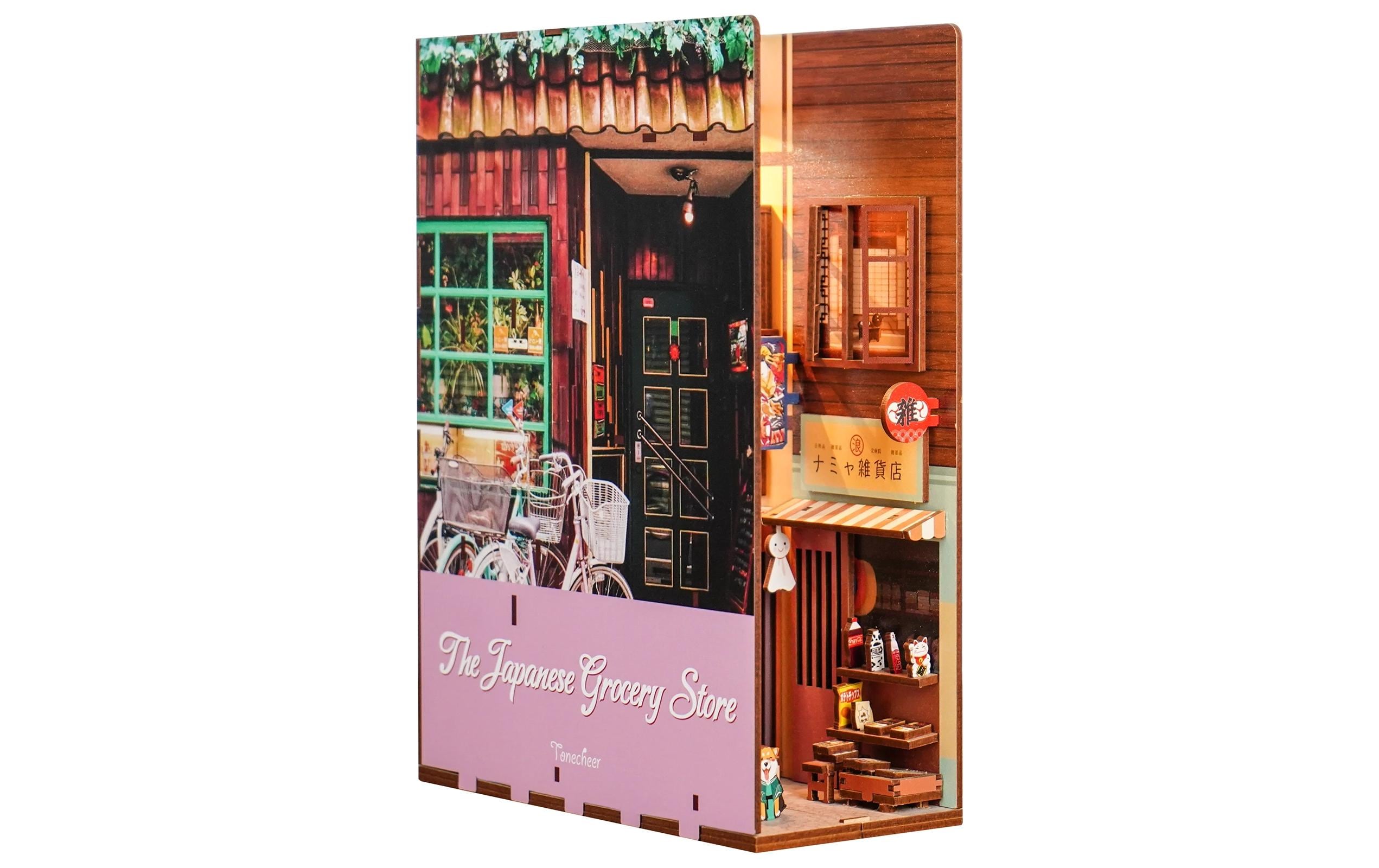 Bausatz Book Nook Japanese Grocery Store3D-Modell aus lasergeschnittenen Holzteilen