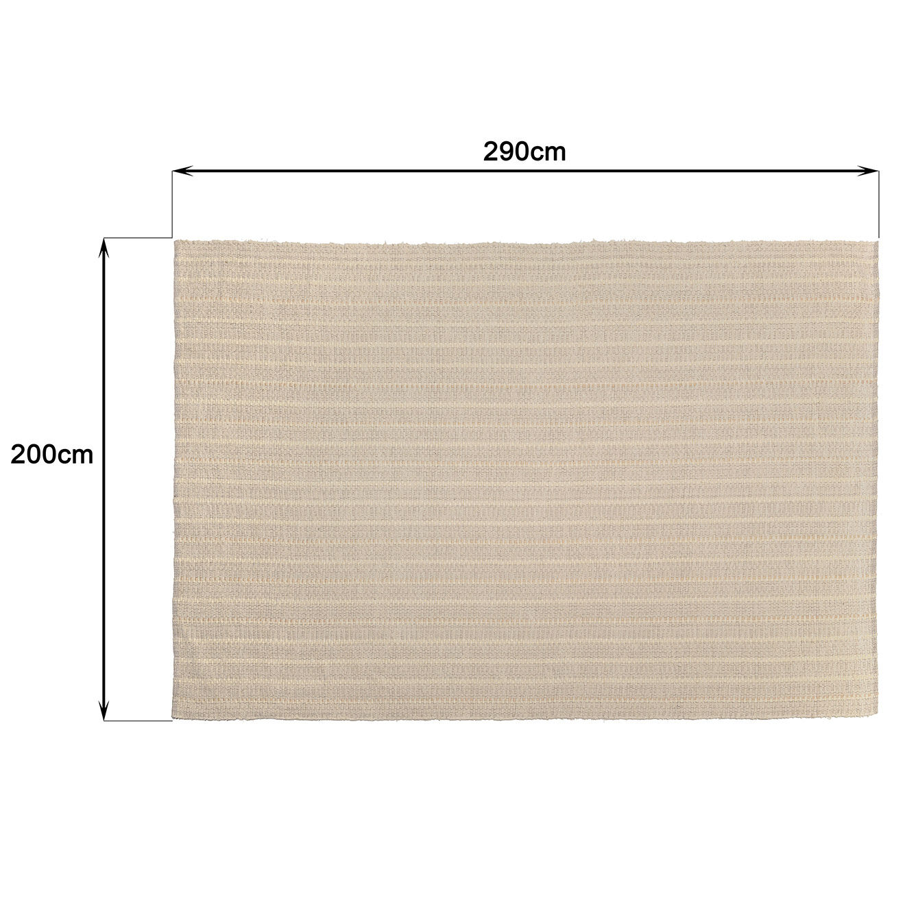 Macabane Tapis rectangulaire en Coton recyclé Sacha ivoire - 290x200 cm