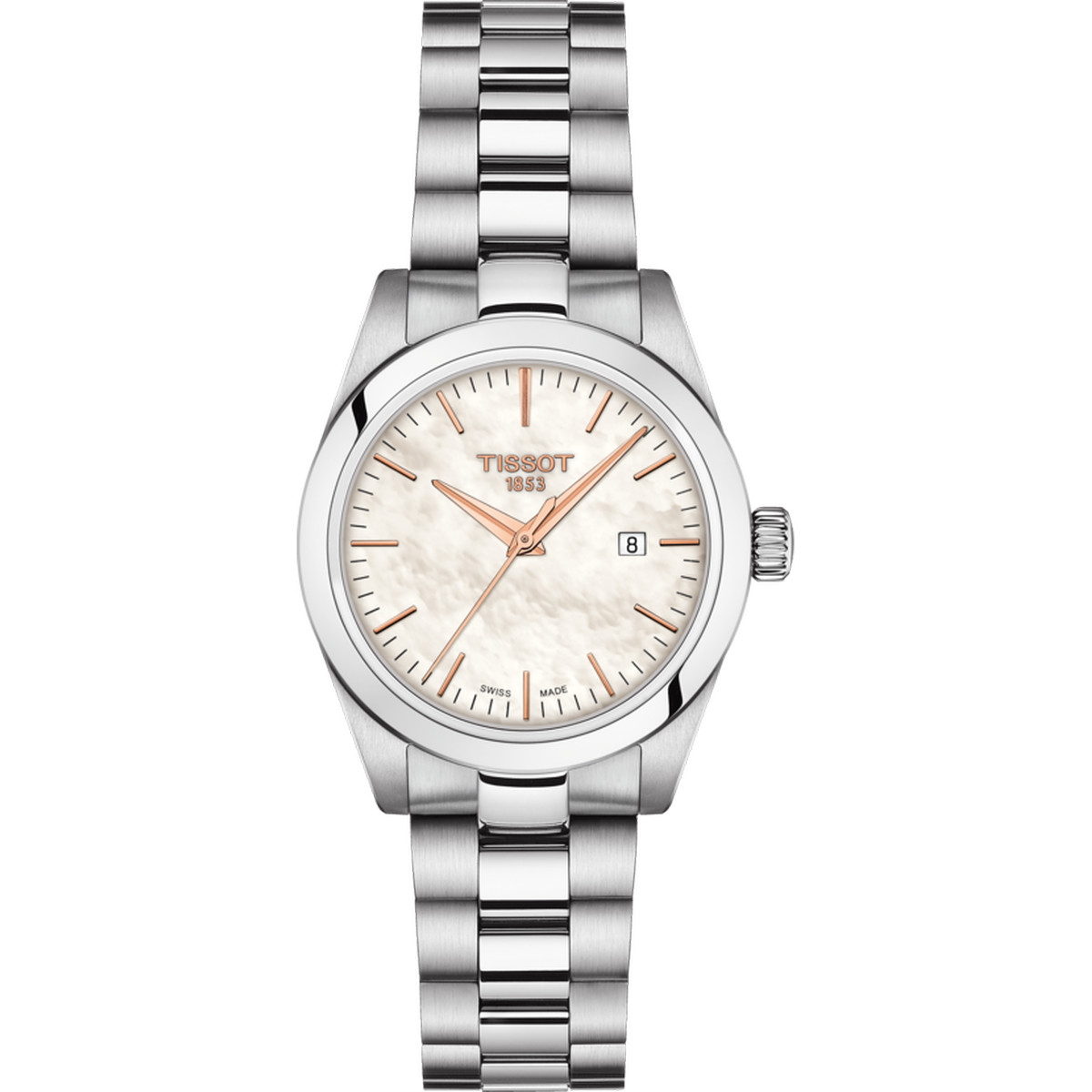 Montre Tissot femme acier cuir blance