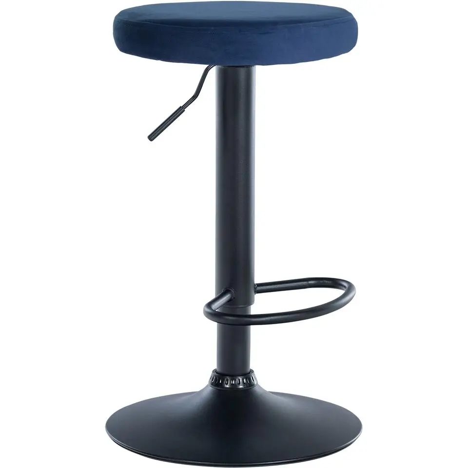 CLP Barkruk Ponte zwart Frame - Fluweel - blauw