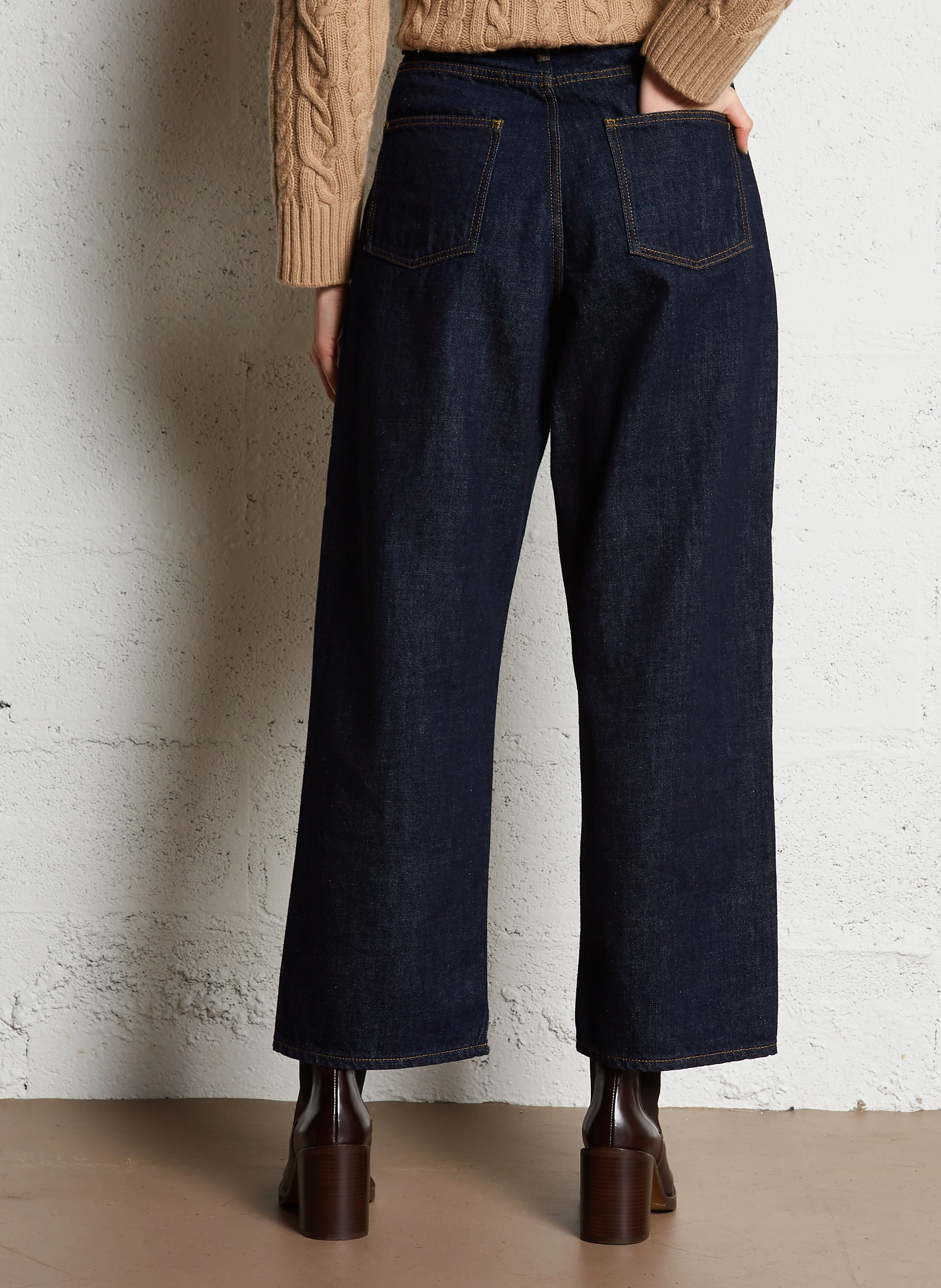 POKER - Jean large taille haute | Jean brut