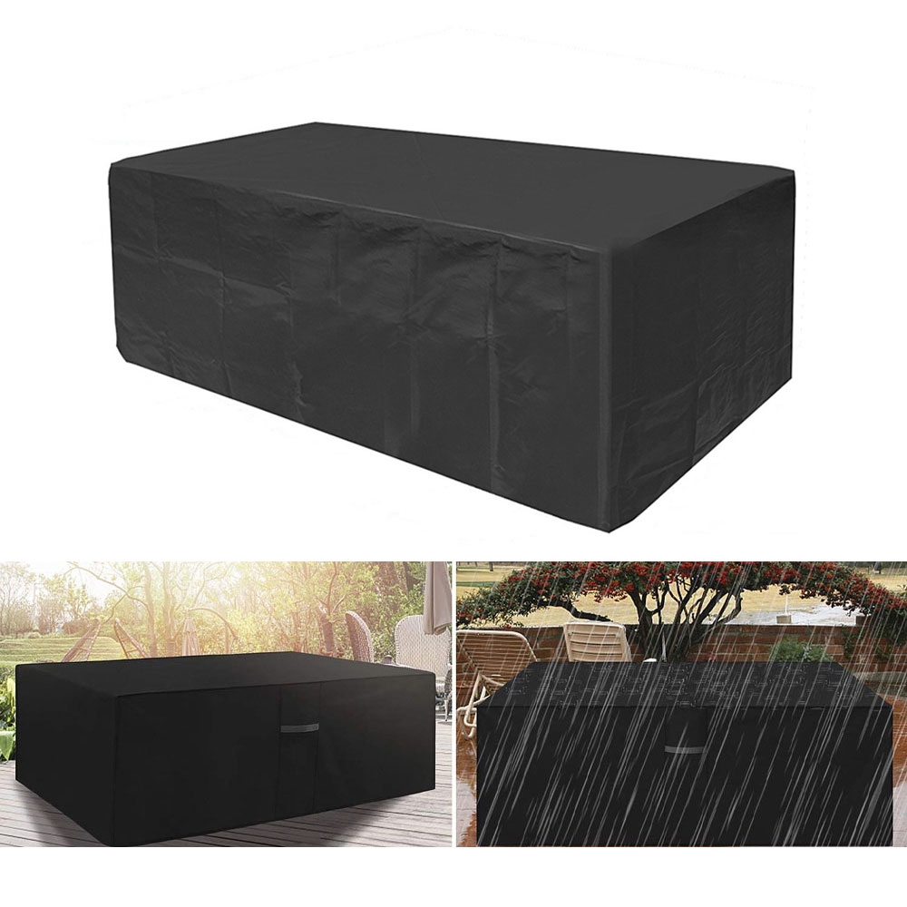 (270x180x89cm) Gartenmöbel Regenschutz Abdeckplane Tischüberzug Wasserfest & Witterungsbeständig - Schwarz