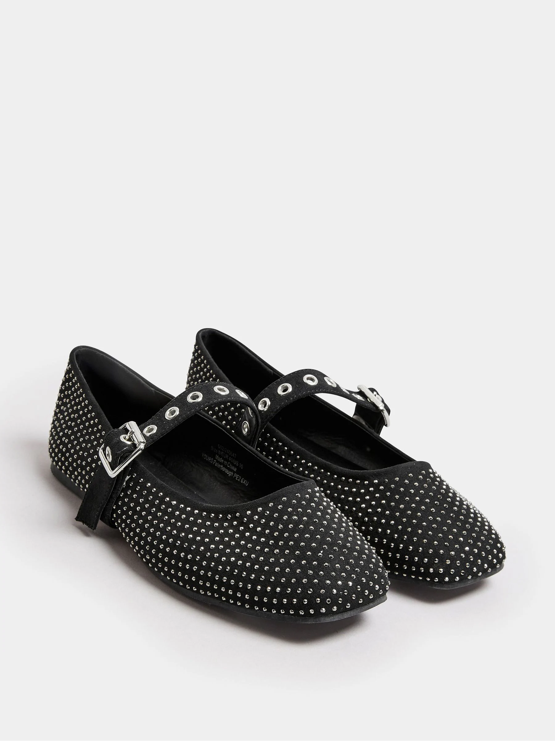 Yours Curve Mary Jane schoenen met extra brede pasvorm en ruitvorm