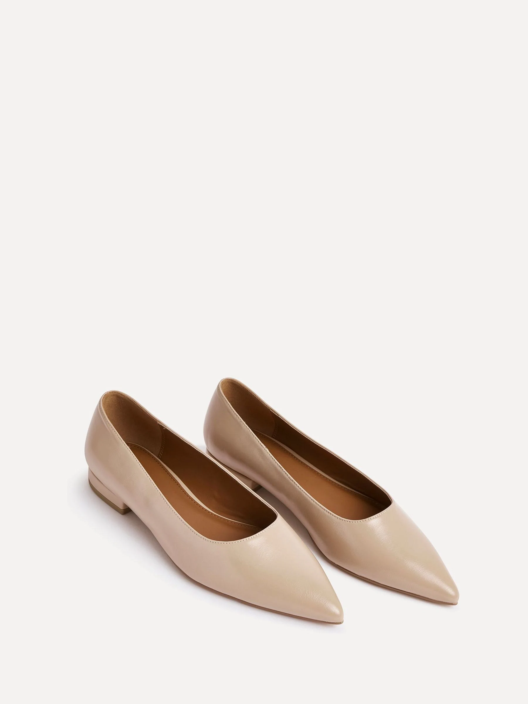 Licht beige - Linzi Wide Fit Compete Pointed Toe Ballet Flat Shoes