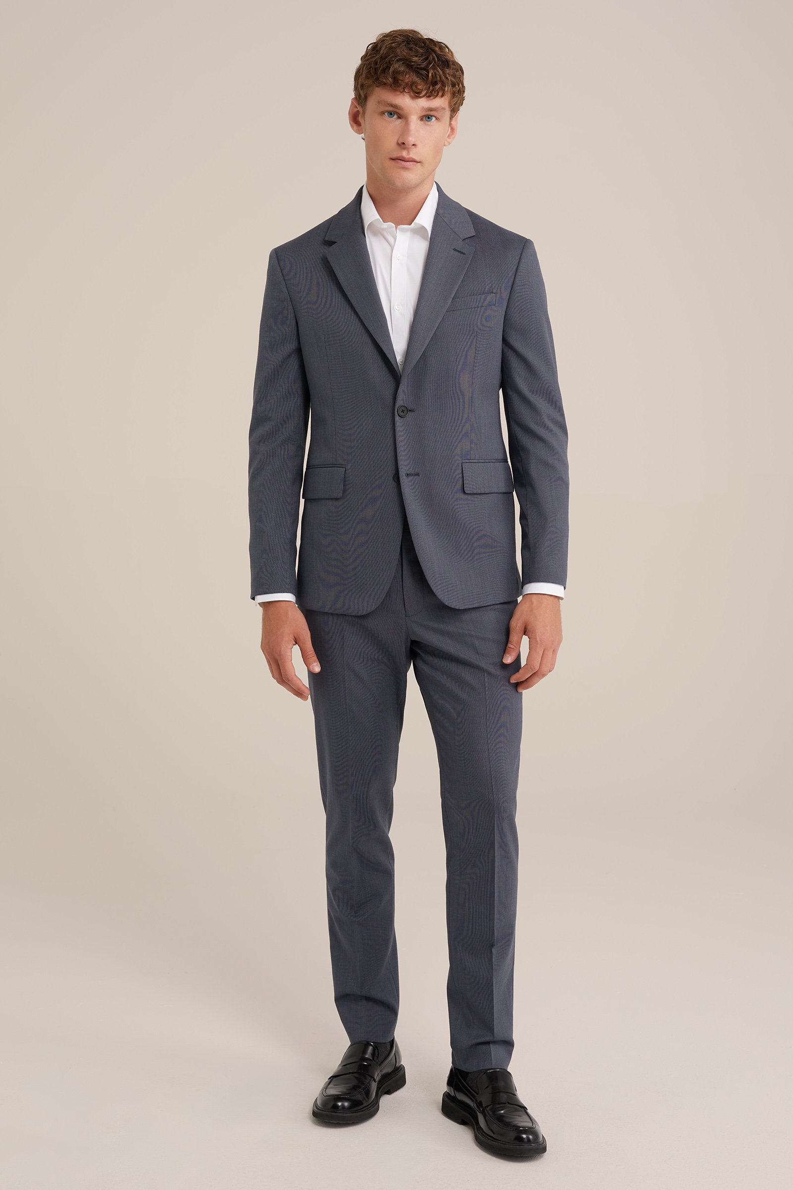 tall fit anti-odour overhemd met stretch Fundamentals Wit