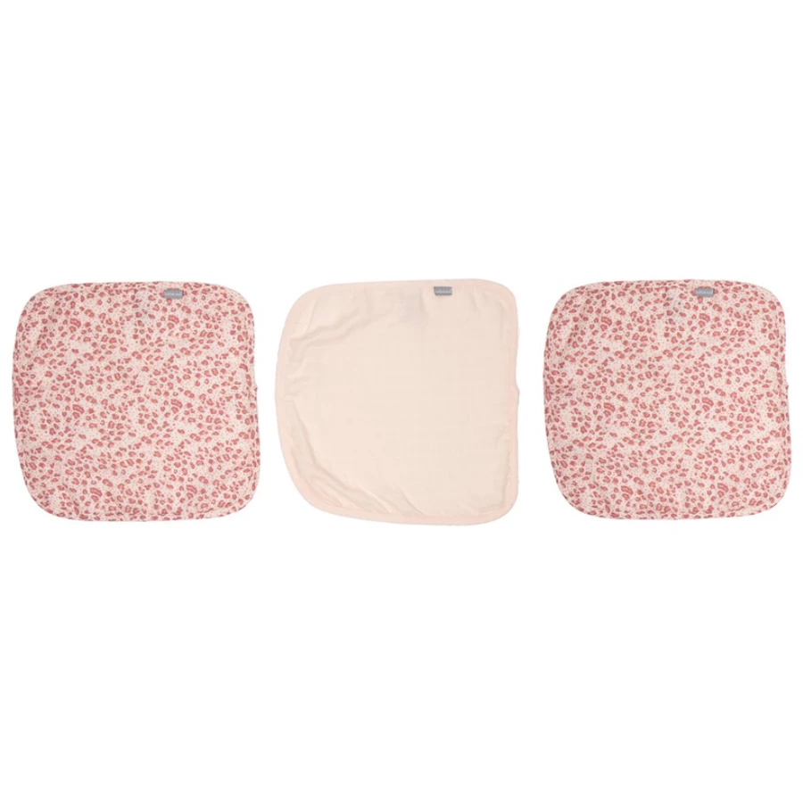 bébé jou® Spucktücher 3er-Pack Leopard Pink