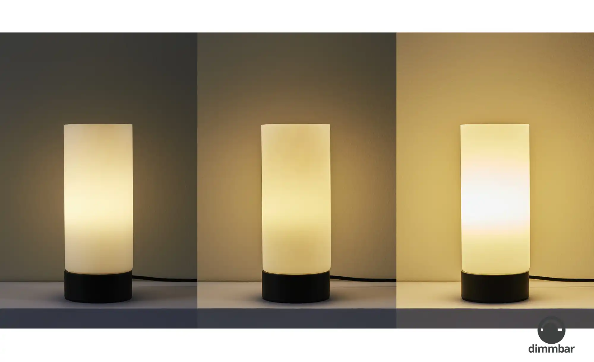 KHG Tischleuchte, 1-flammig, Zylinderform Glas weiß