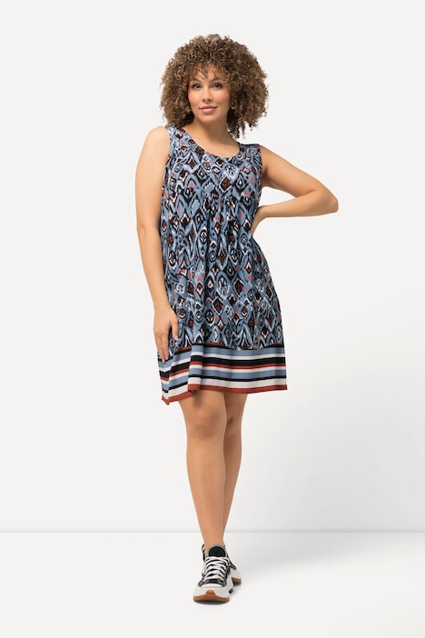 Jerseykleid, A-Linie, Rundhals, ärmellos, Taschen