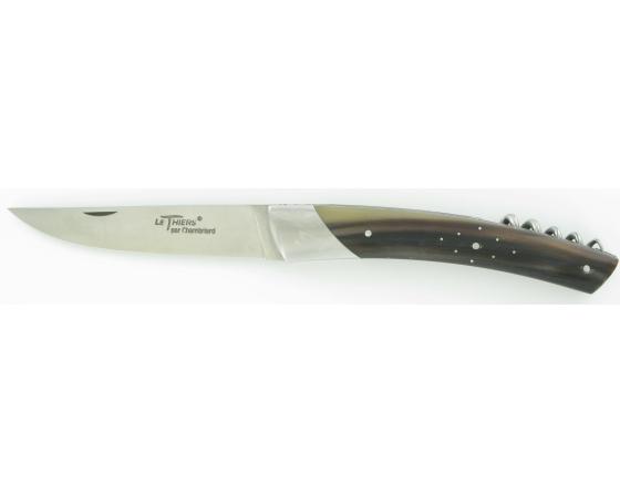 Grand Cru Corne PIQUETEE Couteau de Poche Le Thiers par Chambriard