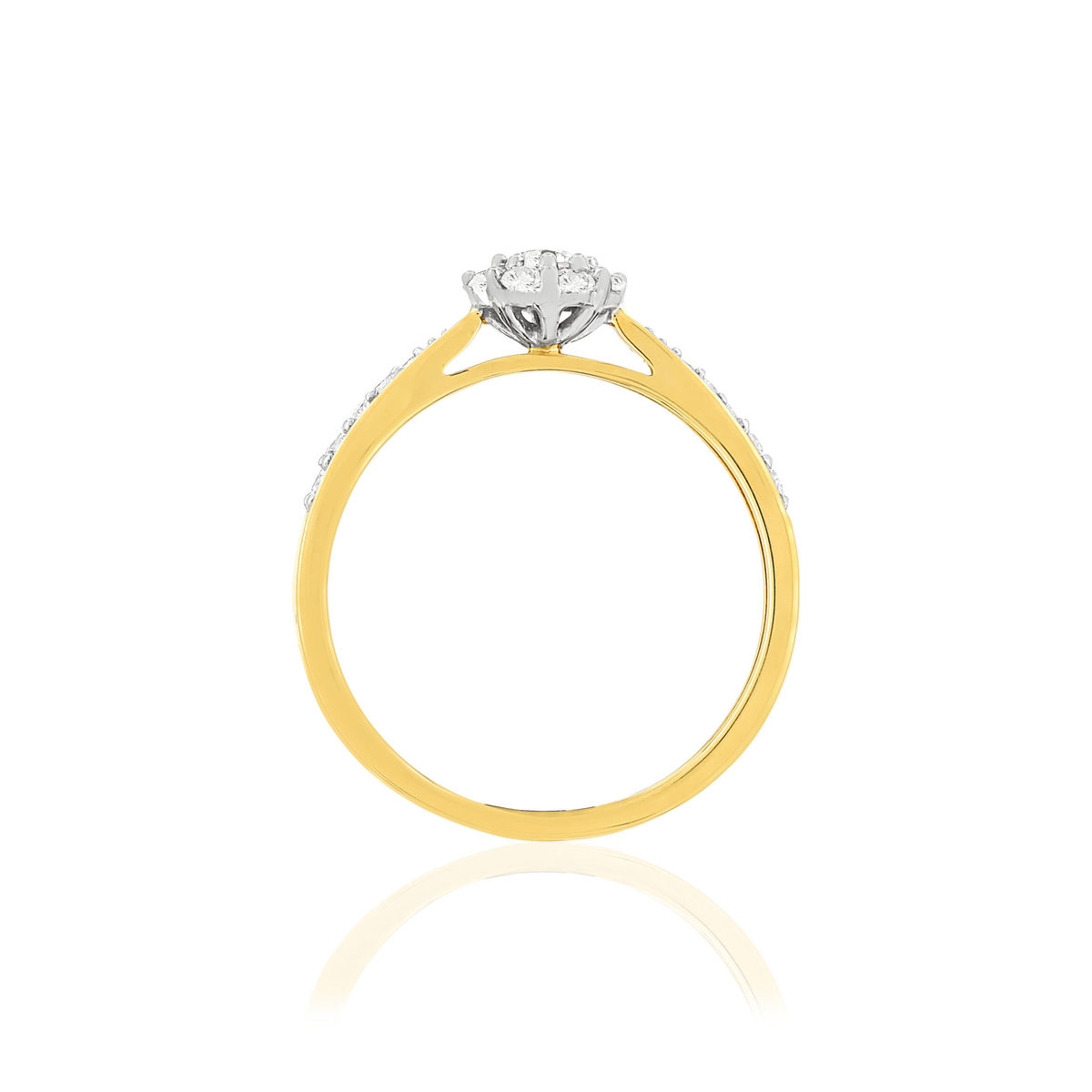 Bague or blanc 750 diamants
