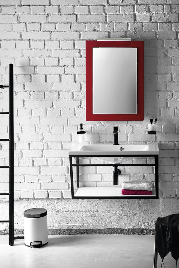 Sapho Industrial wastafel frame mat zwart 75cm