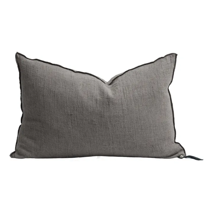 Maison de Vacances Coussin Vice Versa en crépon de lin lavé | Ecorce
