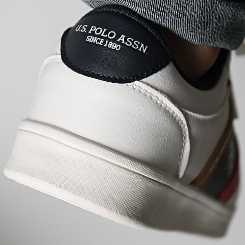 Baskets Bosona White Navy Red