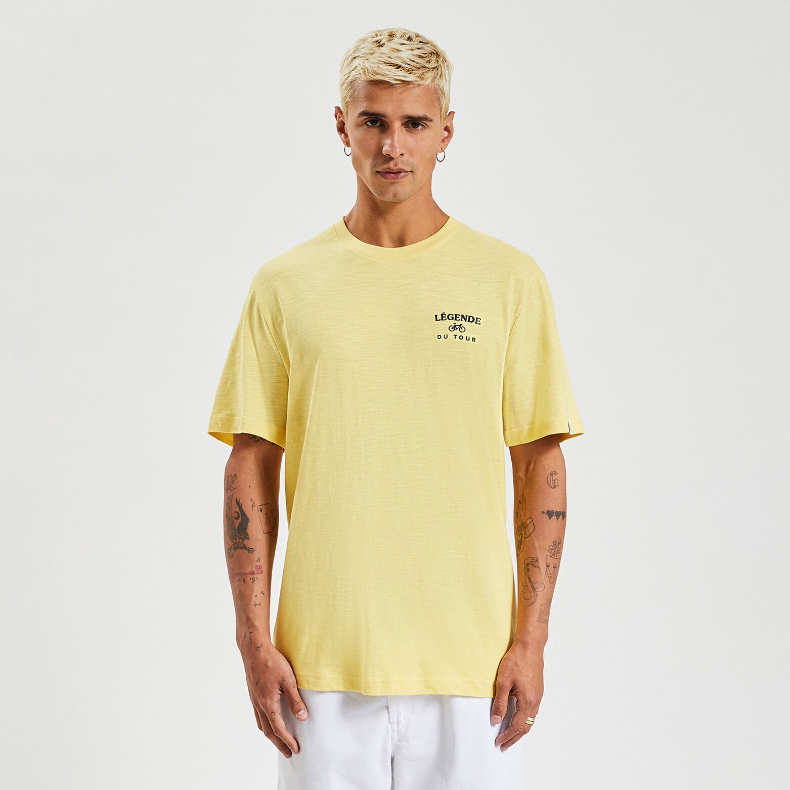 Tee shirt col rond imprimé licence Tour de France Jaune