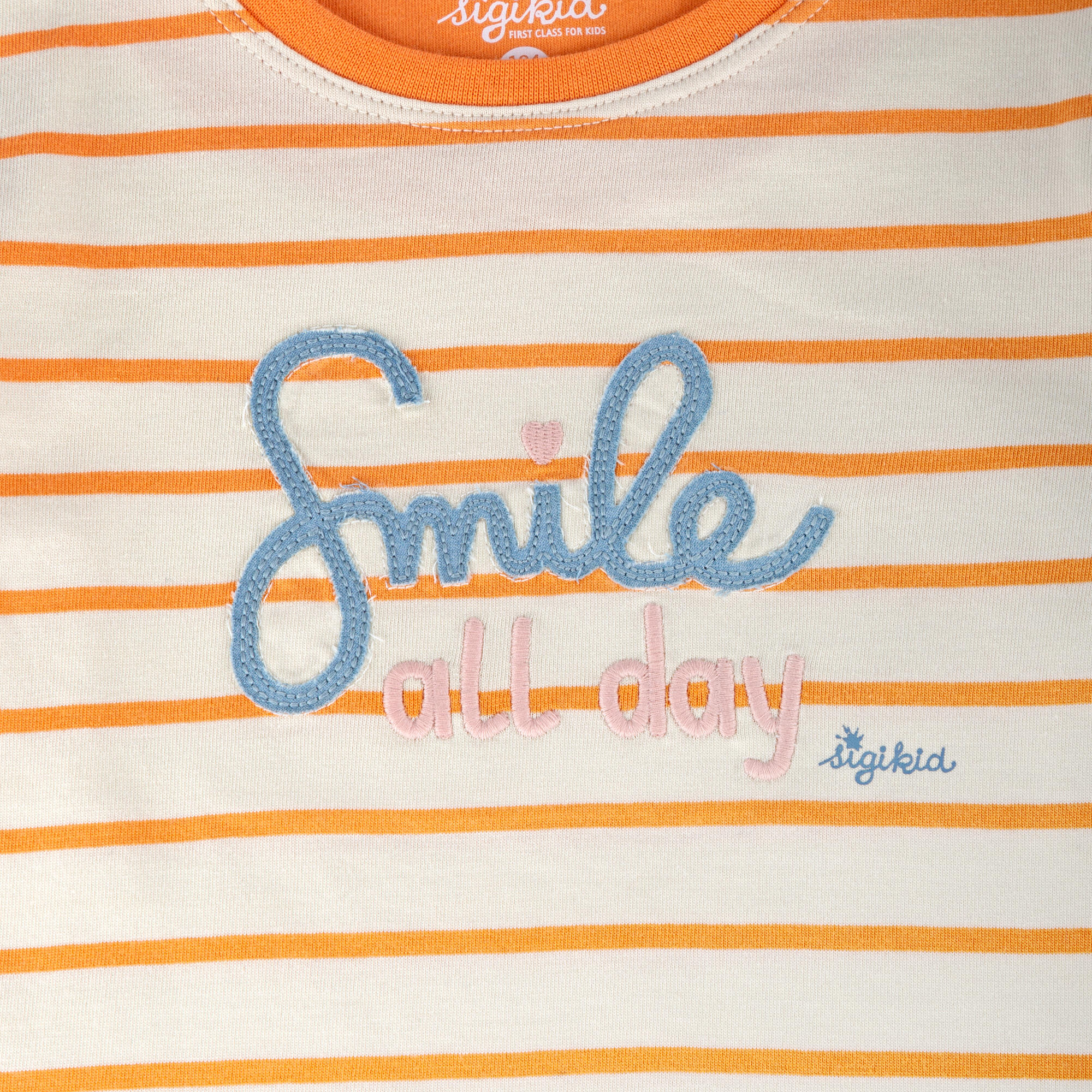 Langarmshirt M - SKATING FLAMINGO gestreift in orange