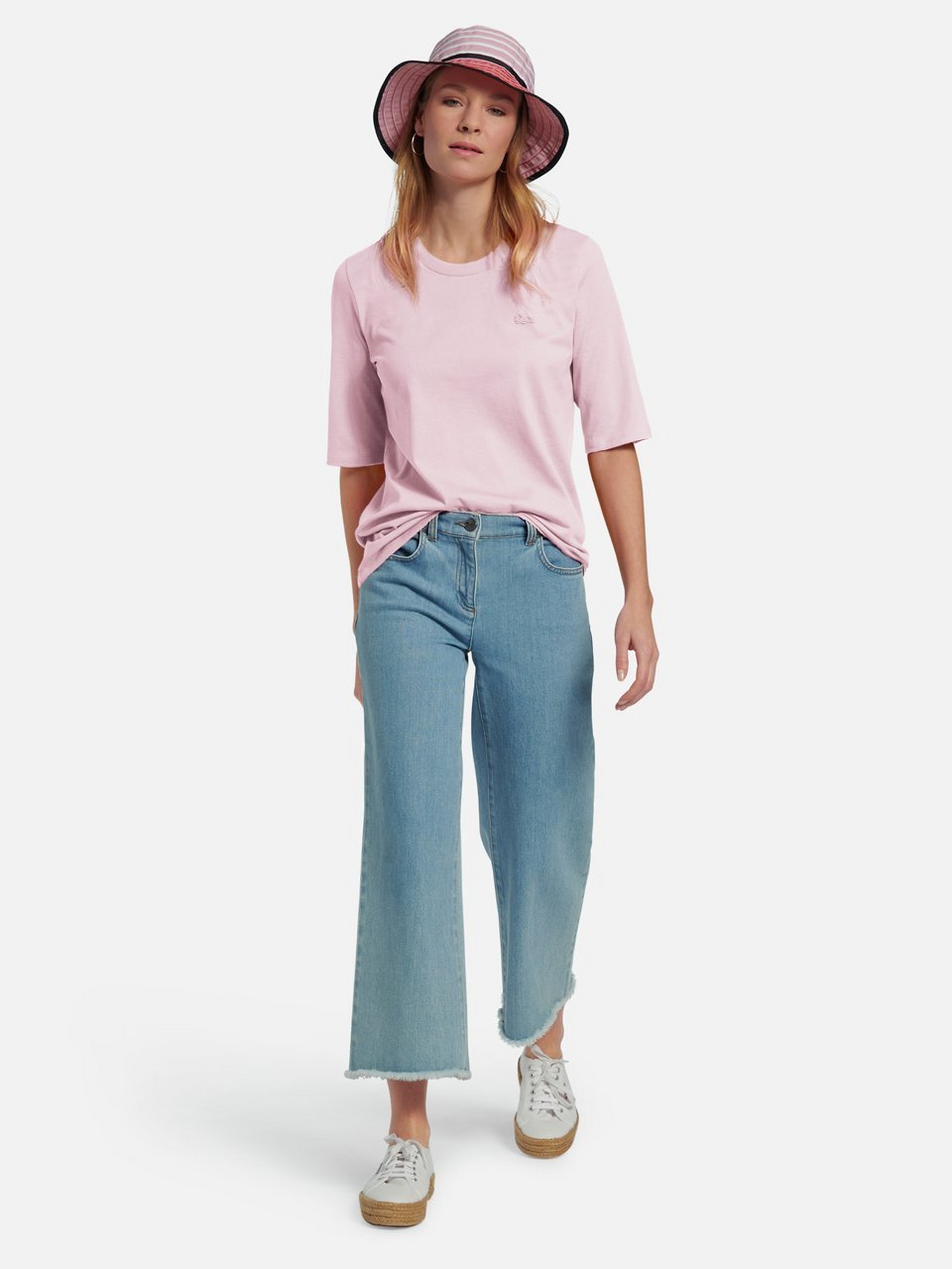 Rundhals-Shirt mit langem 1/2-Arm