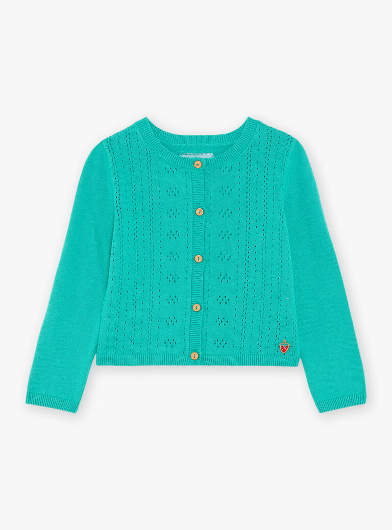 Gilet ajouré vert menthe