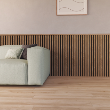 Kleurstaal lattenwand Decowall Acoustic brons eiken 18x30cm