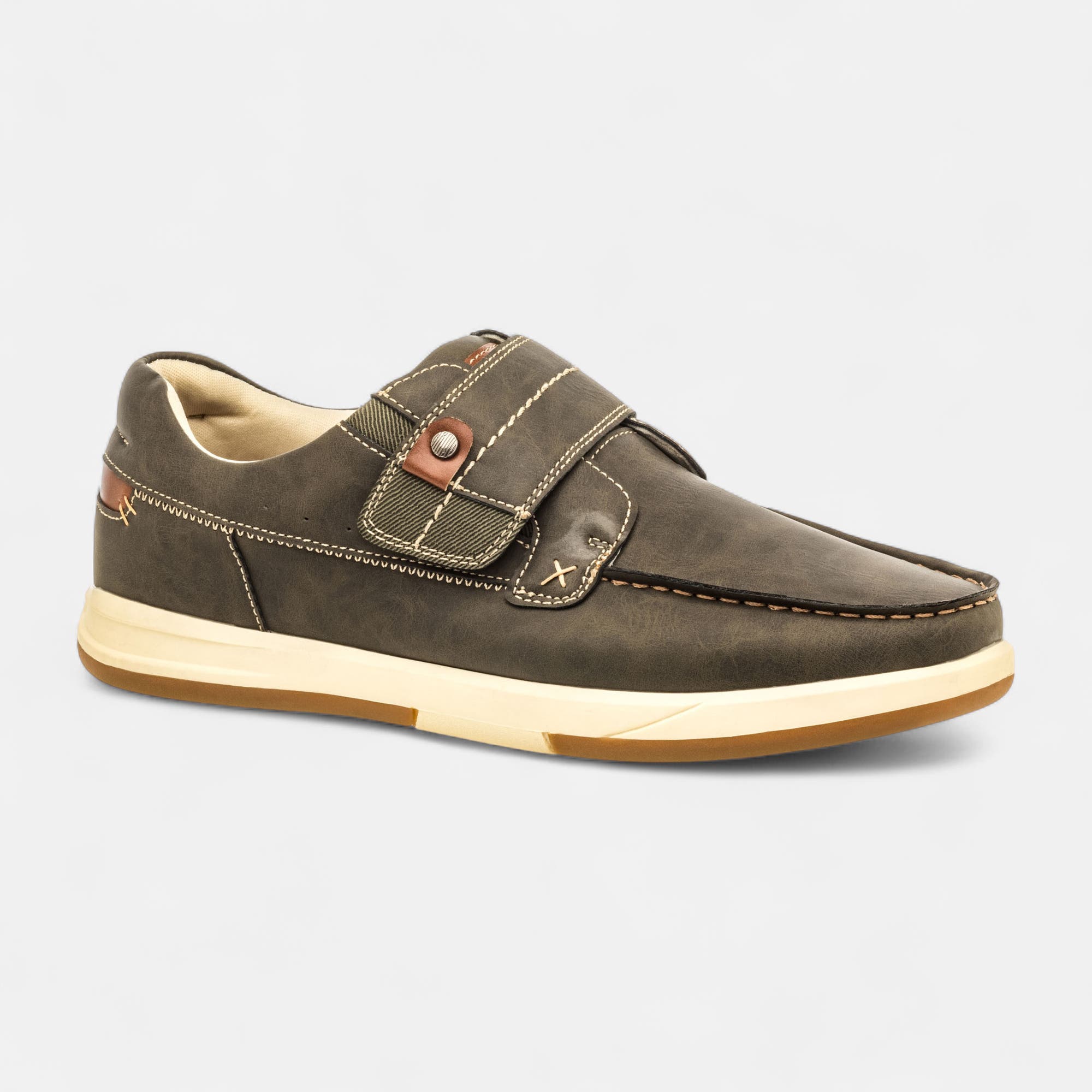 Chaussures bateau Homme kaki