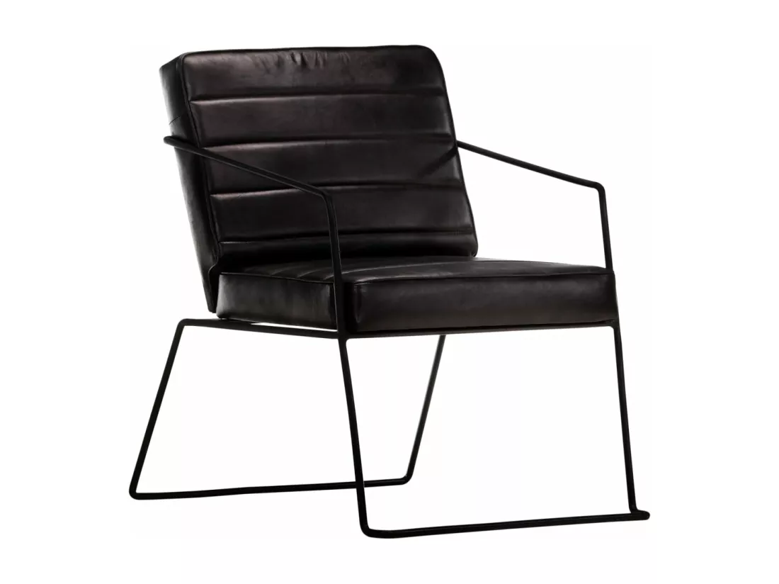 Fauteuil Noir Cuir véritable