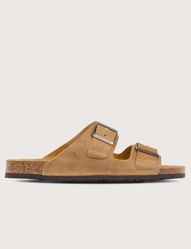 PLAKTON MULES HOMME DOUBLE BRIDE BEIGE