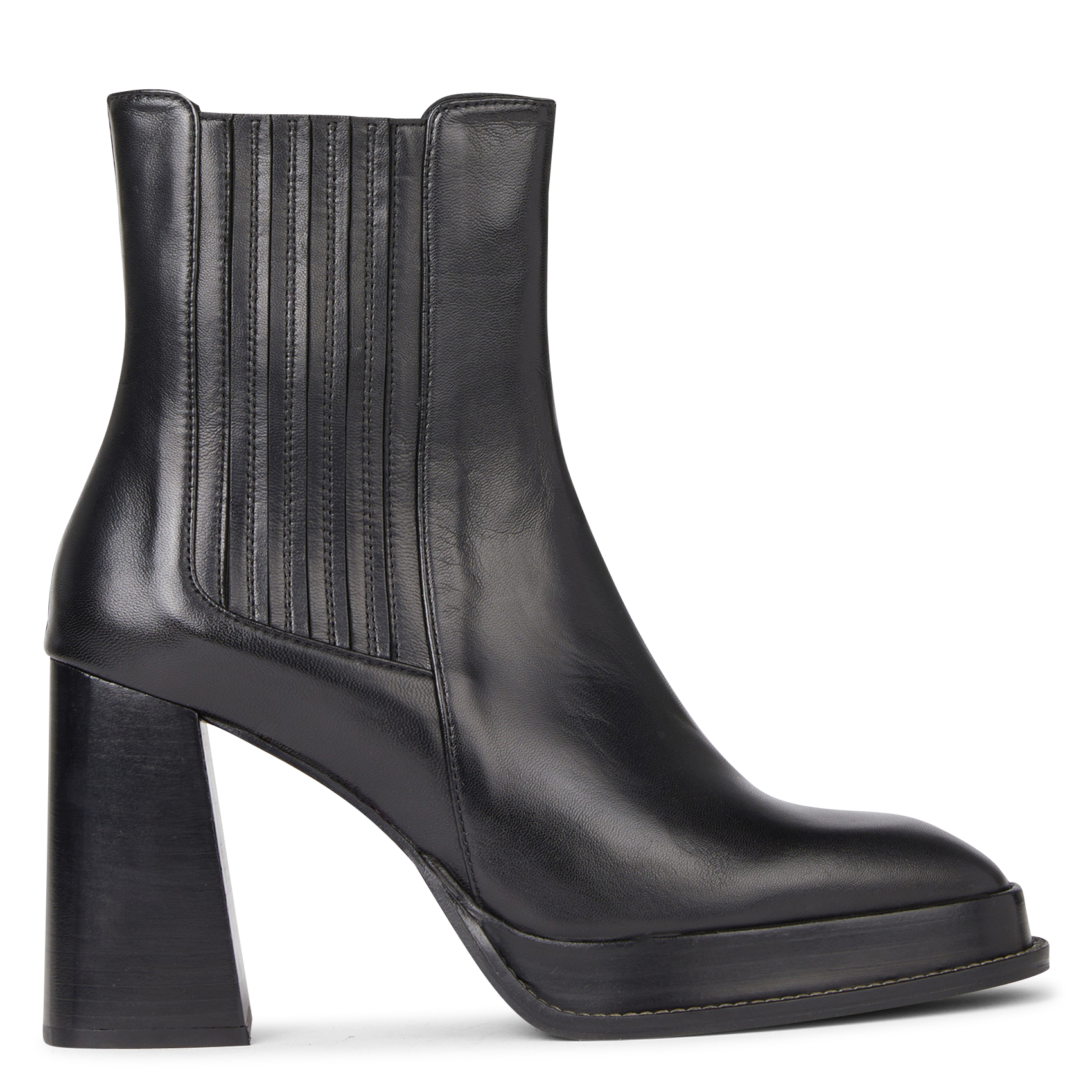 DEVA - Bottines à plateforme en cuir | Noir