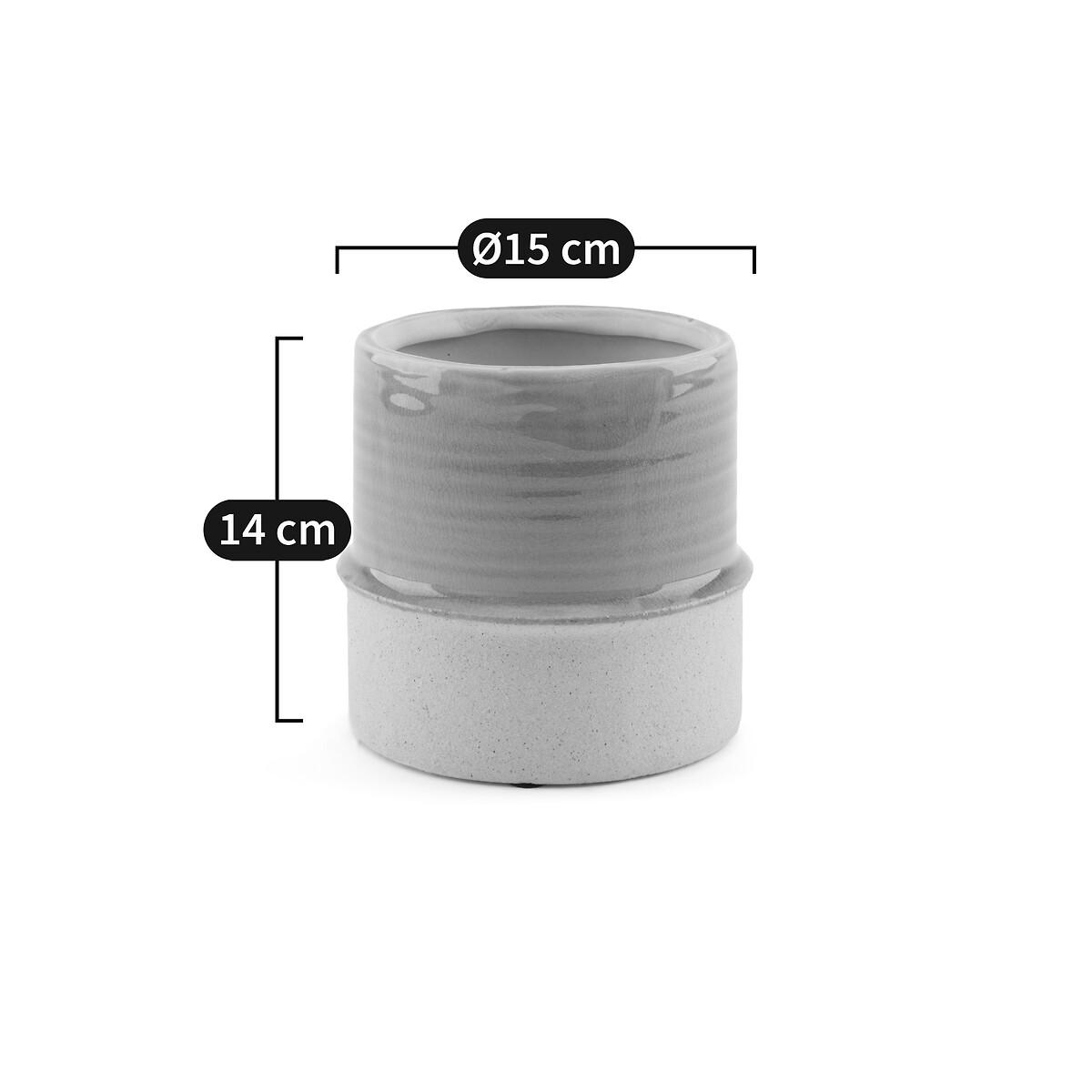 LA REDOUTE INTERIEURS<br>Vaso de cerâmica esmaltada Ø15 cm, Malino