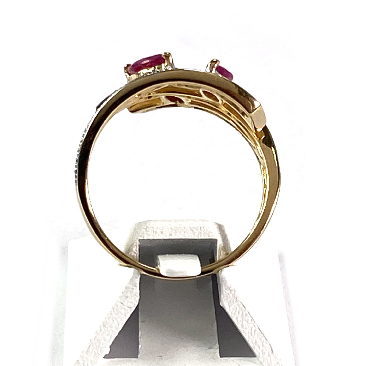 Bague d'occasion or 750 2 tons diamants rubis