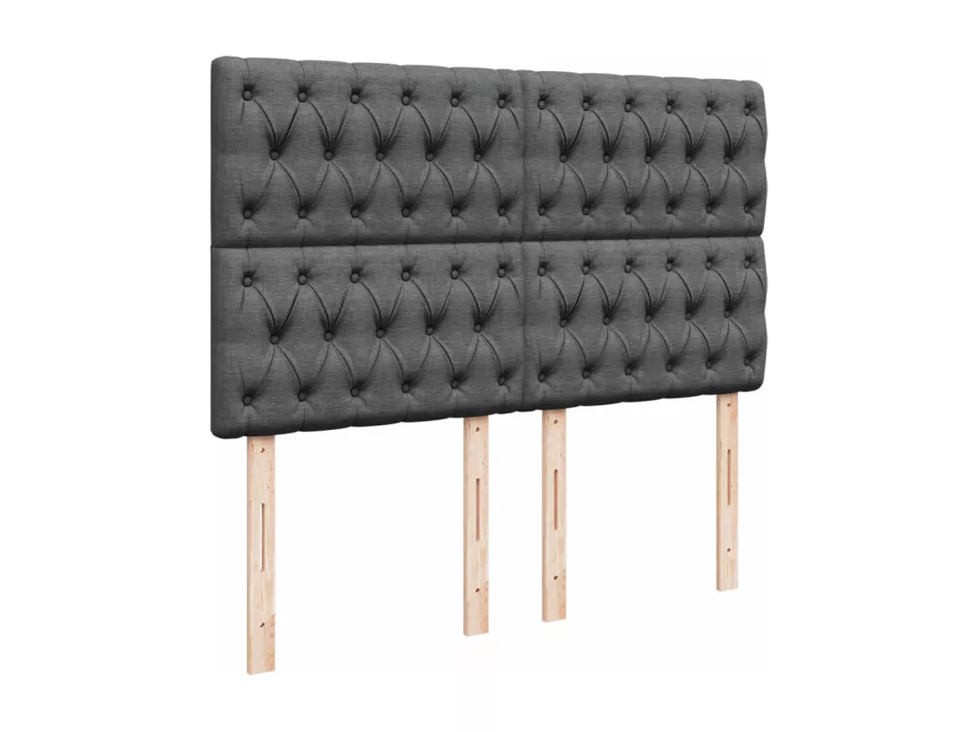 Sommier à lattes de lit avec matelas Gris foncé 140x190cm Tissu