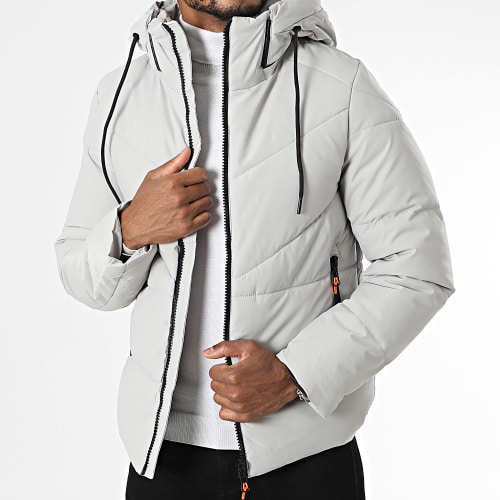Doudoune Capuche Gris