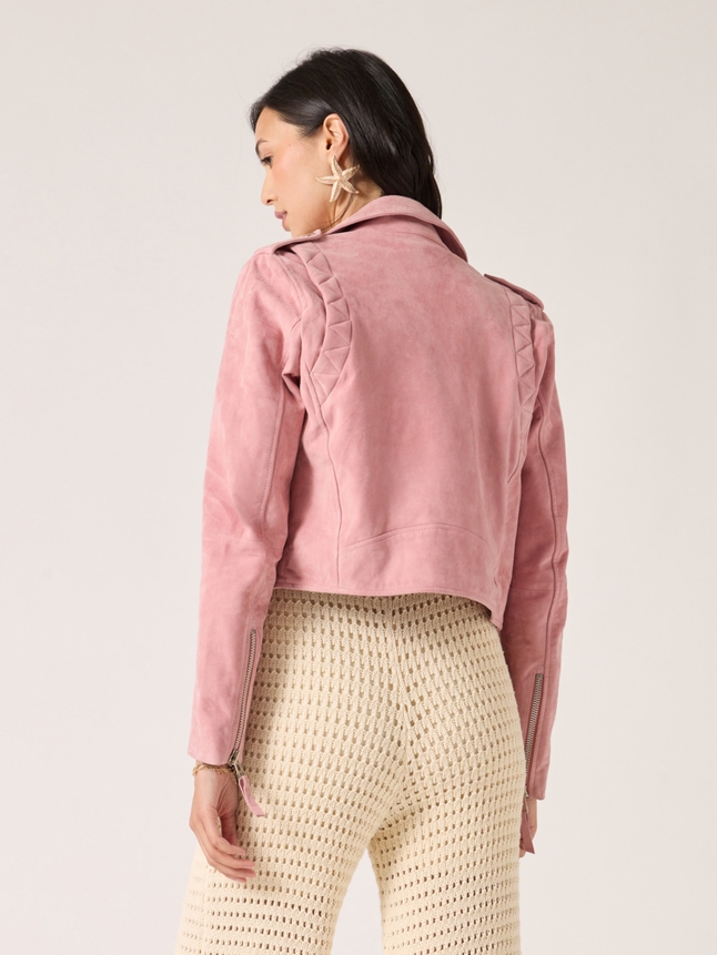 Veste en cuir suédé