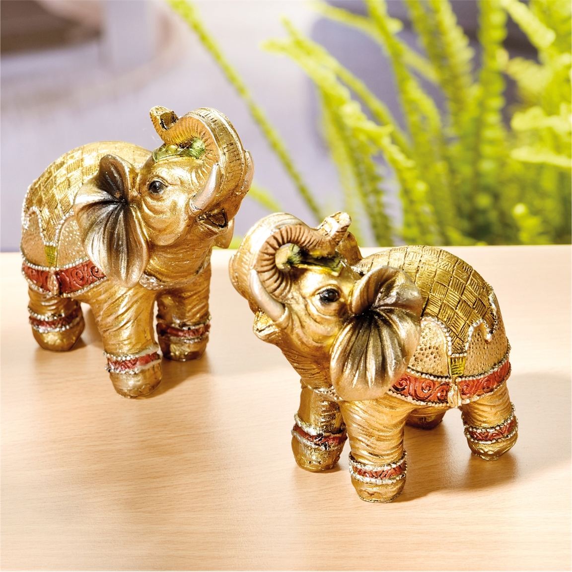Lot de 2 statuettes éléphants