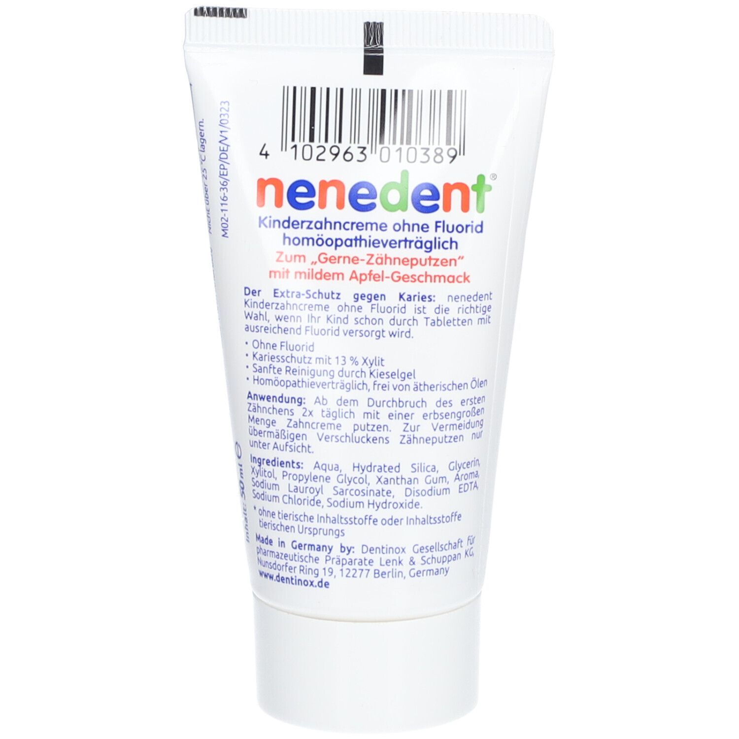 nenedent® Kinderzahncreme ohne Fluorid