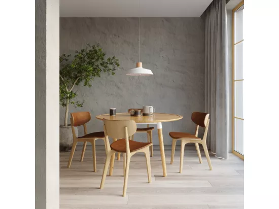 Sollux Plafonnier à 1 ampoule en forme de dôme blanc, bois naturel, E27