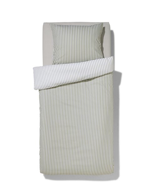 housse de couette en coton doux 140x200/220 rayée vert