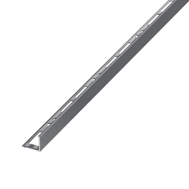 Profilé de carrelage intérieur angle droit alu 22 mm x 2.5 m Diall gris foncé 23g