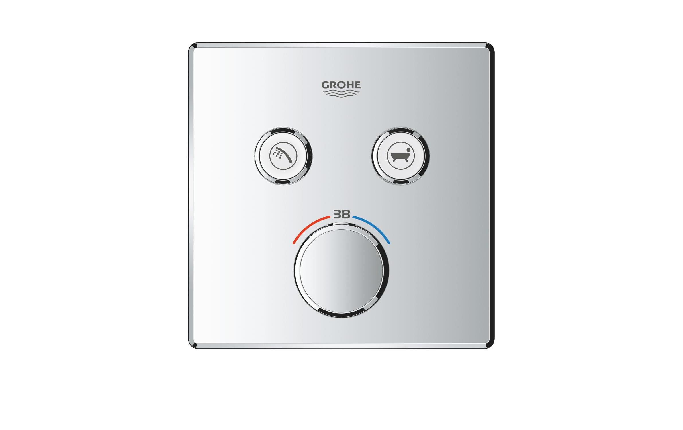 Duscharmatur Grohtherm SmartControl 43 mm, Chrom<br>Thermostat mit zwei Absperrventilen