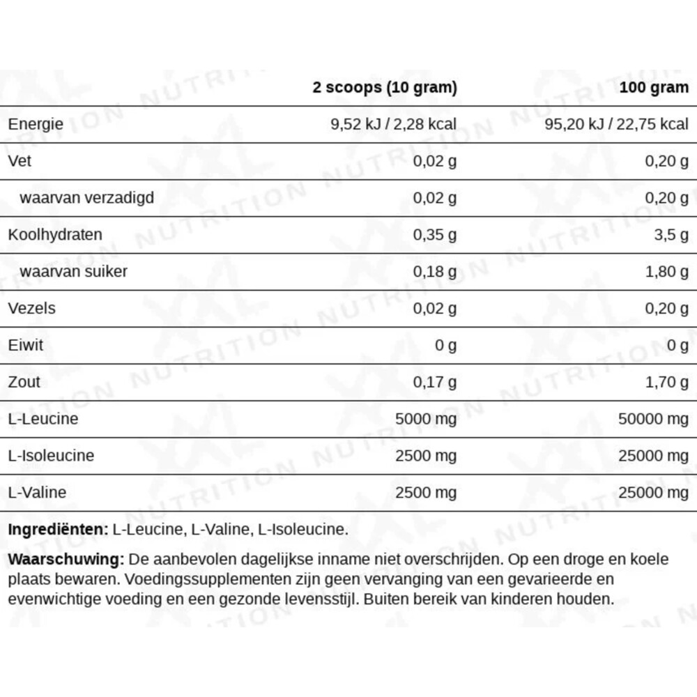 XXL Nutrition BCAA Poeder Zonder Smaak500 gr