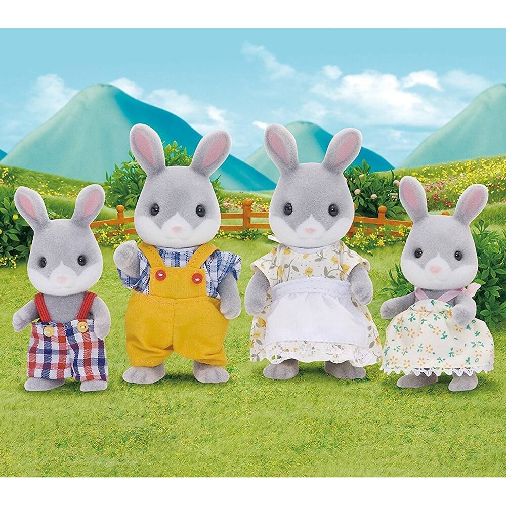 FAMILLE LAPIN GRIS - SYLVANIAN FAMILLES