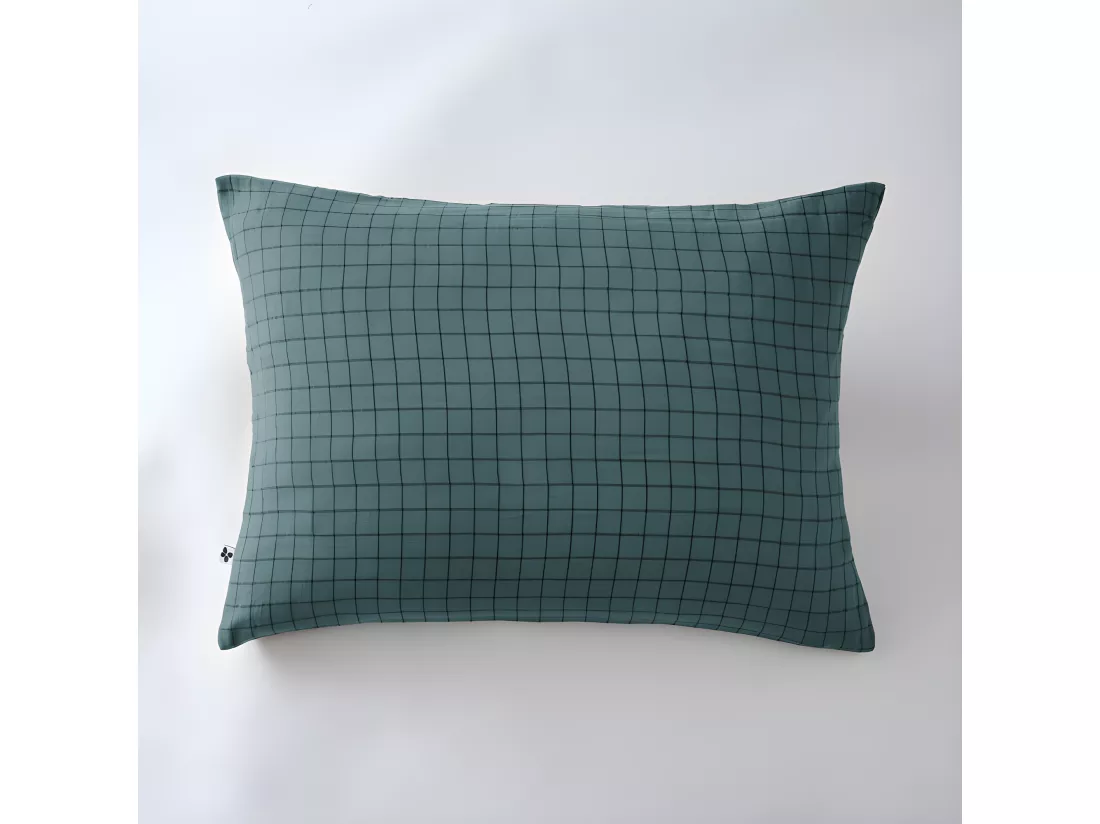 Taie d'oreiller Tissé-teint petits carreaux Déco 
