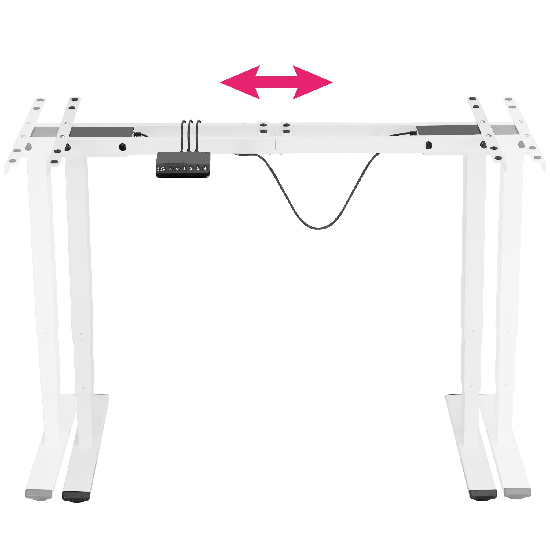 tectake® Tischgestell, elektrisch höhenverstellbar, breitenverstellbar, 110 - 168 x 60 x 60 - 125 cm