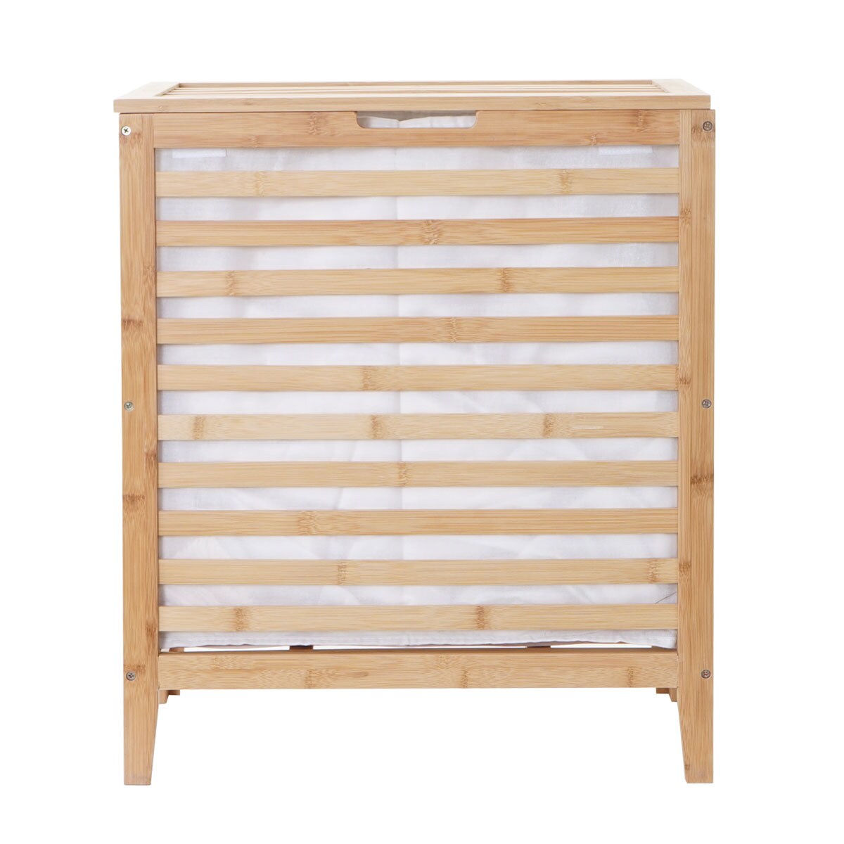 Wäschekorb MCW-B92, Laundry Wäschetruhe Wäschebox Wäschesammler Wäschebehälter Wäschetonne, Bambus 61x51x31cm 65l