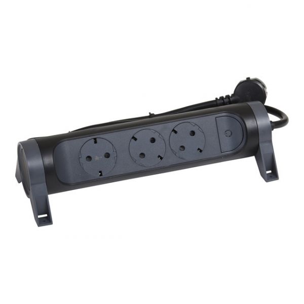 Legrand Bloco 3 Tomadas 1.5m Preto Rotativo