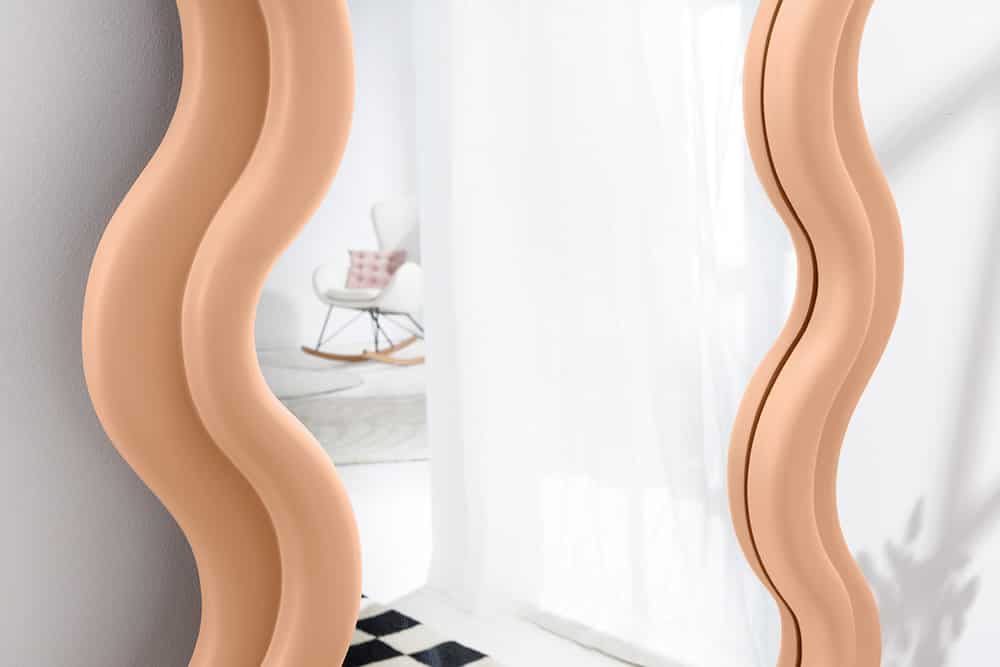Design Wandspiegel CURVY 160cm apricot Pastell Spiegel