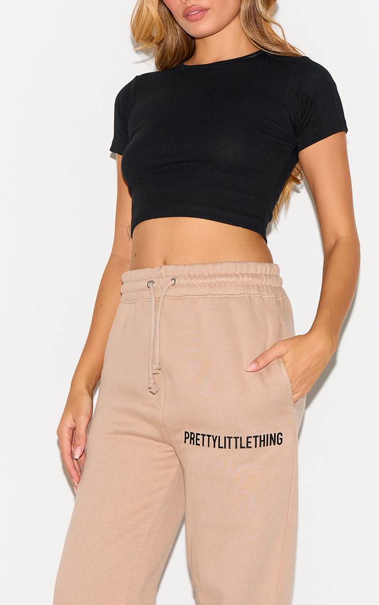 Moka Prettylittlething Joggers Taille Haute Avec Revers