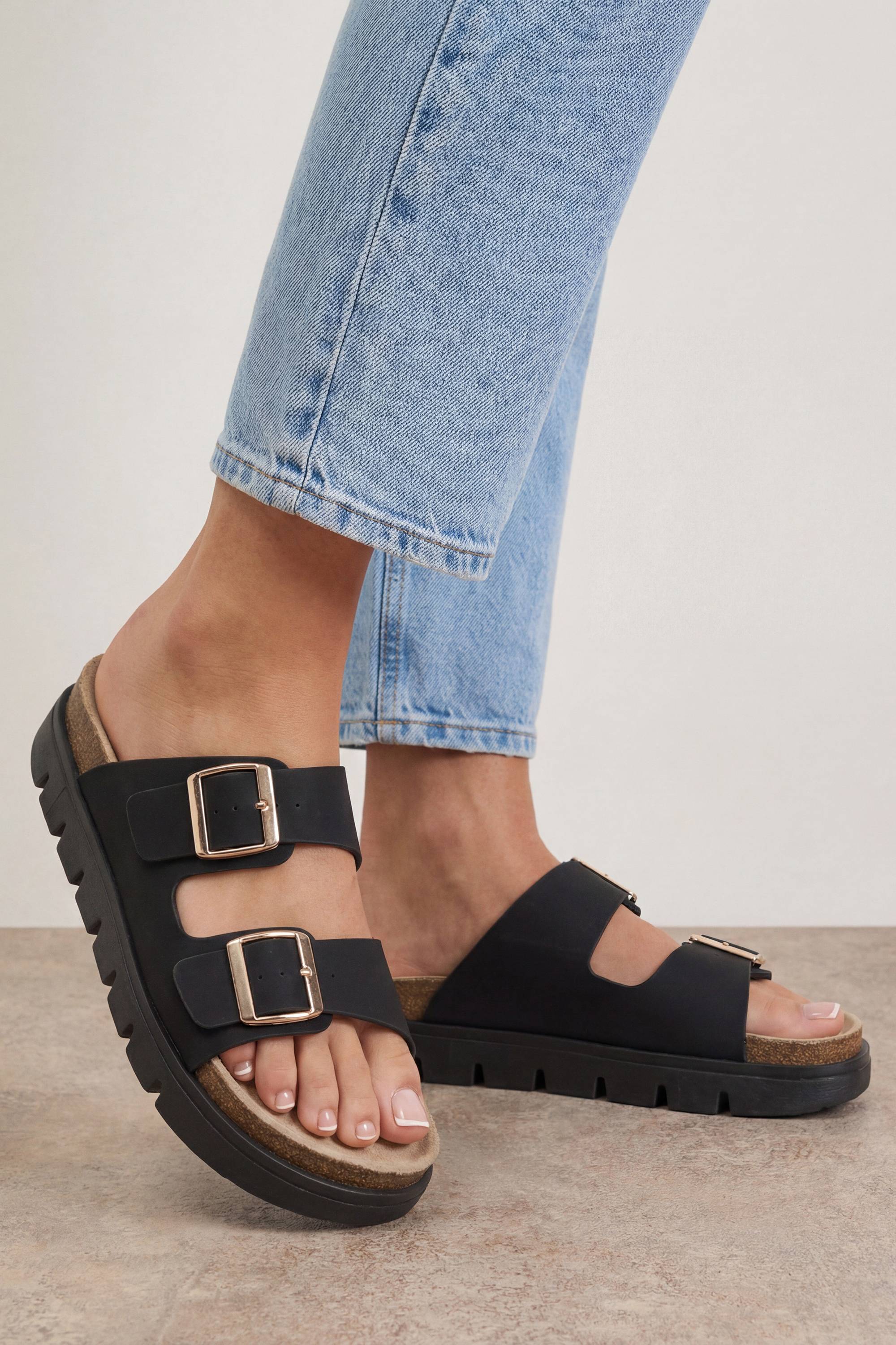 Oasis Sandale Plateforme Mae En Synthétique Avec Boucle Et Semelle Ergonomique
